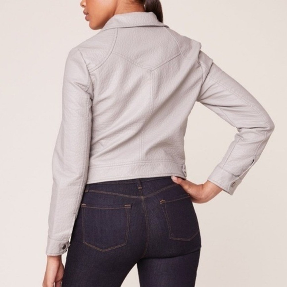 Jack by BB Dakota Vegan Leather‎ Grey Moto Jacket Size X-Small - Picture 2 of 12